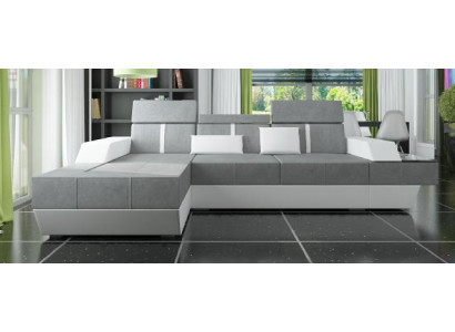 Sofa materiałowa Narożnikowa kanapa Włókienniczy Materiał Żywy krajobraz Podkładka Nowa sofa tekstylna + USB