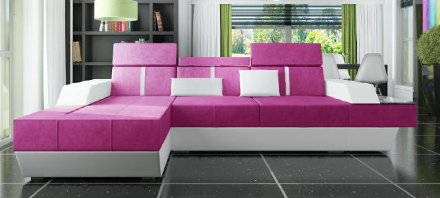 Sofa materiałowa Narożnikowa kanapa Włókienniczy Materiał Żywy krajobraz Podkładka Nowa sofa tekstylna + USB