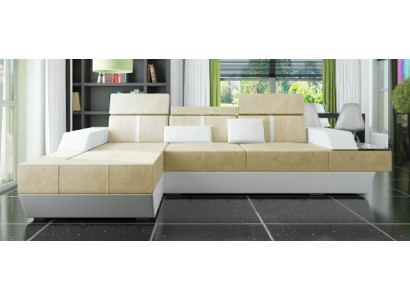 Sofa materiałowa Narożnikowa kanapa Sofa tekstylna Sofa + USB Włókienniczy Materiał Żywy krajobraz Podkładka Nowość