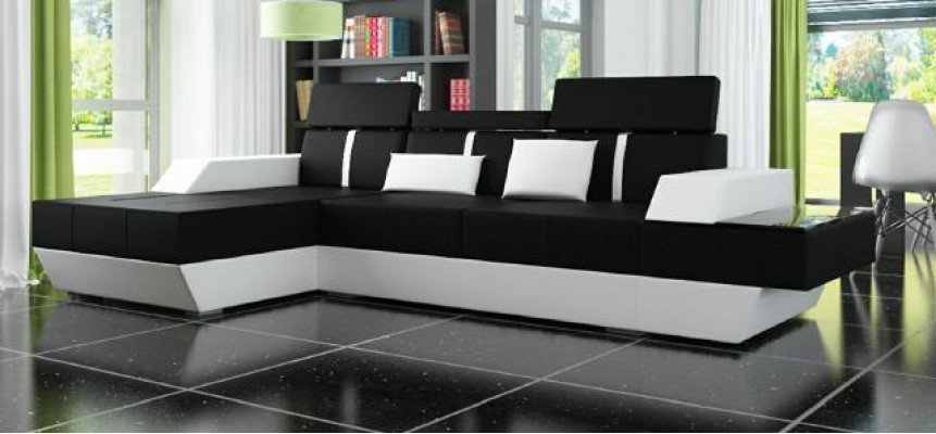 Sofa materiałowa Narożnikowa kanapa Sofa tekstylna Sofa + USB Włókienniczy Materiał Żywy krajobraz Podkładka Nowość