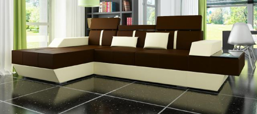 Sofa skórzana Żywy krajobraz Couch Sofa Narożnikowa kanapa z USB, Skórzana kanapa Podkładka Narożnik