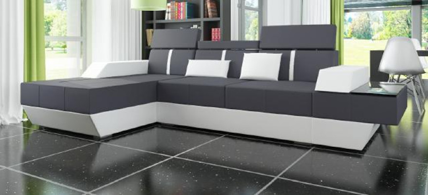 Sofa skórzana Żywy krajobraz Couch Sofa Narożnikowa kanapa z USB, Skórzana kanapa Podkładka Narożnik