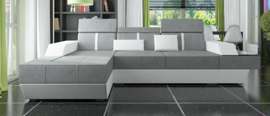 Sofa materiałowa Narożnikowa kanapa Sofa tekstylna Sofa + USB Żywy krajobraz Podkładka wykonana na wymiar