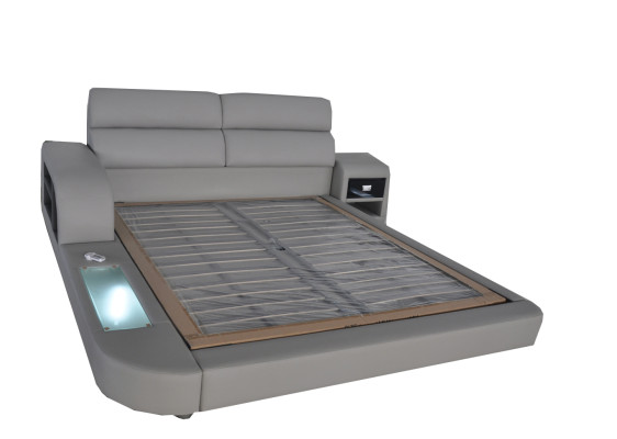 Luksusowa Skóra Podkładka do łóżka z USB Double Modern 140/160/180/200 Łóżko LB8805