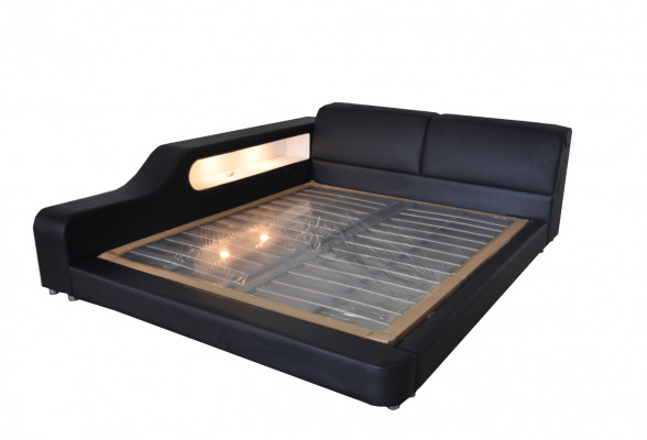 Design Łóżko Skóra Podkładka do łóżka Hotel XXL Duża 200x200cm Wielofunkcyjna Półka USB