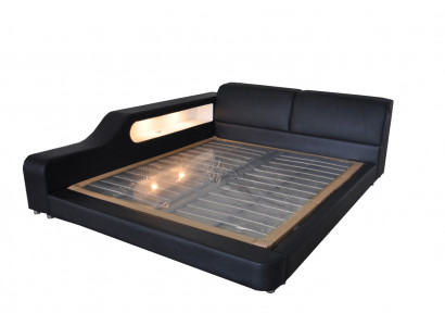 Design Łóżko Skóra Podkładka do łóżka Hotel XXL Duża 200x200cm Wielofunkcyjna Półka USB