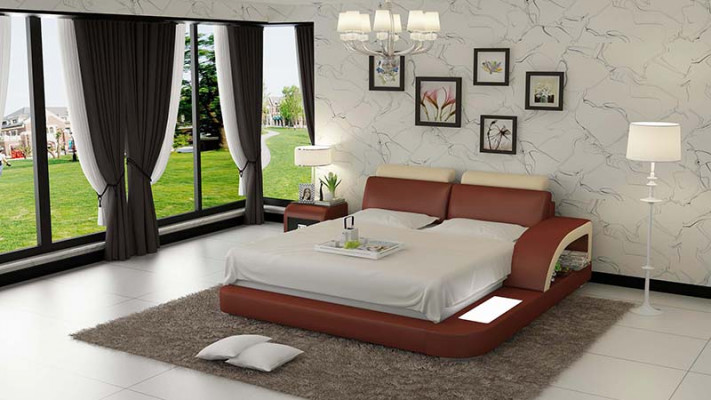 Design Podkładka Double Bed Nowoczesne łóżka Sypialnia z USB & Polka 160x200cm