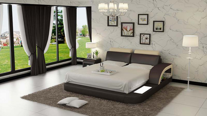 Design Podkładka Double Bed Nowoczesne łóżka Sypialnia z USB & Polka 160x200cm