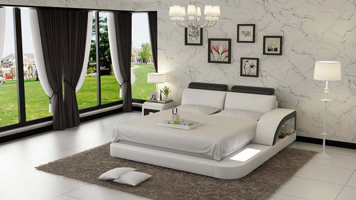 Design Podkładka Double Bed Nowoczesne łóżka Sypialnia z USB & Polka 160x200cm