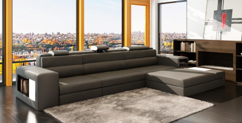 Designerska sofa Sofa Kanapa Podkładka Narożnikowa kanapa Ustawić Żywy krajobraz Skórzana sofa Haid -G