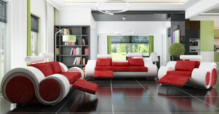 Zestaw sofowy Podkładka Sofa Kanapa Skóra Ustawić Żywy krajobraz 3+2+1 Włókienniczy BER