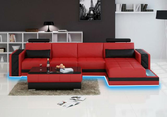 Narożnikowa kanapa skórzana kanapa duża XXL w kształcie litery U Żywy krajobraz Sofa Kanapa Ustawić Nowość H2211B