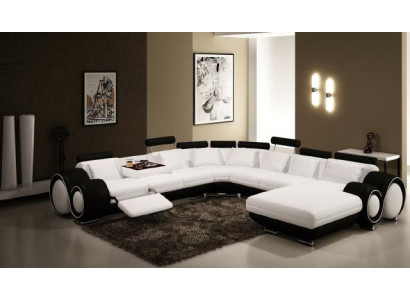 Skóra Sofa z USB Couch XXL Żywy krajobraz Ledercouch Duża Sofa Narożnikowa kanapa