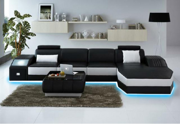 Żywy krajobraz Podkładka Narożnik Narożnik Sofa Kanapa Ustaw Landscape Skóra Nowy / 2724B