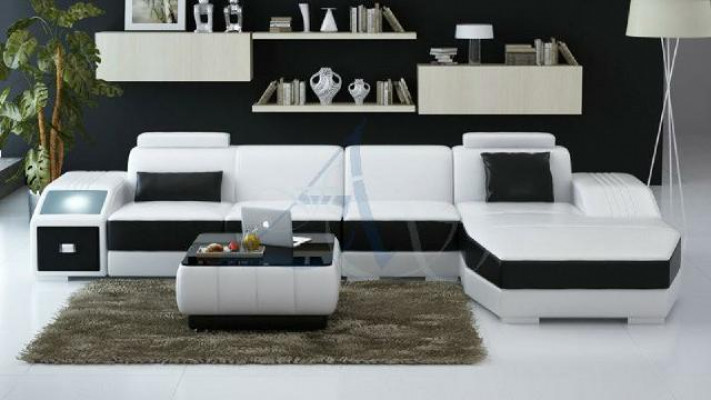 Żywy krajobraz Podkładka Narożnik Narożnik Sofa Kanapa Ustaw Landscape Skóra Nowy / 2724B