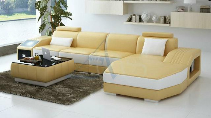 Żywy krajobraz Podkładka Narożnik Narożnik Sofa Kanapa Ustaw Landscape Skóra Nowy / 2724B