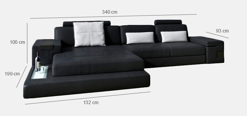LForm Żywy krajobraz Couch Big XXL Sofa Skóra Podkładka Narożnik Ustawić Materiał Włókienniczy