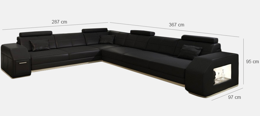 Narożnikowa kanapa Sofa Kanapa Podkładka Siedziba Narożnik Włókienniczy Materiał Żywy krajobraz Skóra EbernW
