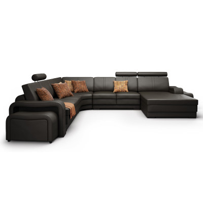 Skórzana sofa kanapa Żywy krajobraz Narożnikowa kanapa Narożnik Ustaw Design Modern Sofa
