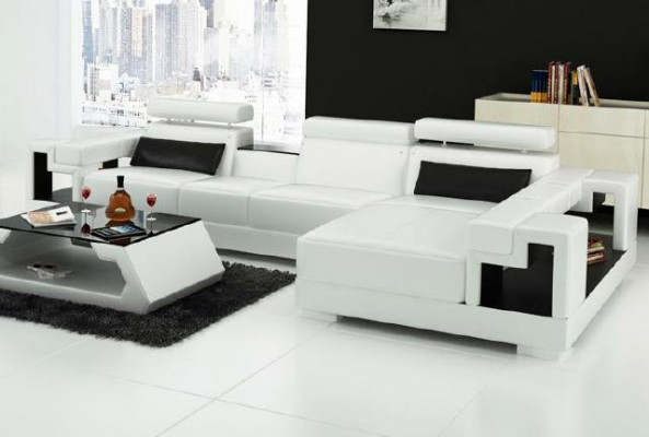 Żywy krajobraz Narożnikowa kanapa Skórzana sofa Sofa Kanapa Podkładka Siedziba Narożnik Ustawić Nowy 2710B