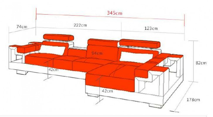 Żywy krajobraz Narożnikowa kanapa Skórzana sofa Sofa Kanapa Podkładka Siedziba Narożnik Ustawić Nowy 2710B