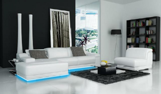 Żywy krajobraz Podkładka Narożnik Narożnik Sofa Kanapa Ustaw Landscape Skóra Nowy / 2711B