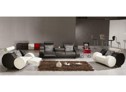 SOFA SKÓRZANA Skóra KANAPA Ustawić 3+2+1 miejsce siedzące ZESTAW TAPICEROWANY SOFA PROJEKTANTOWA NOWOŚĆ