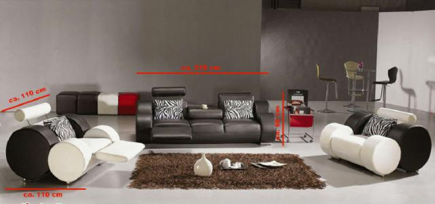 SOFA SKÓRZANA Skóra KANAPA Ustawić 3+2+1 miejsce siedzące ZESTAW TAPICEROWANY SOFA PROJEKTANTOWA NOWOŚĆ