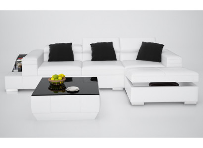 Skórzana sofa sofa z USB Żywy krajobraz Narożnikowa kanapa Narożnik Ustawić Design Modern K5006D