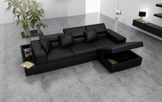 Skórzana sofa sofa z USB Żywy krajobraz Narożnikowa kanapa Narożnik Ustawić Design Modern K5006D