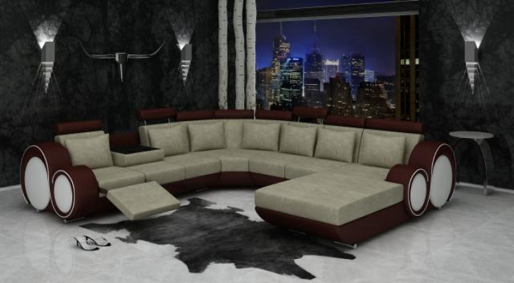 Włókienniczy Sofa z USB XXL Żywy krajobraz Material Couch Duża Sofa Podkładka Narożnikowa kanapa Nowość