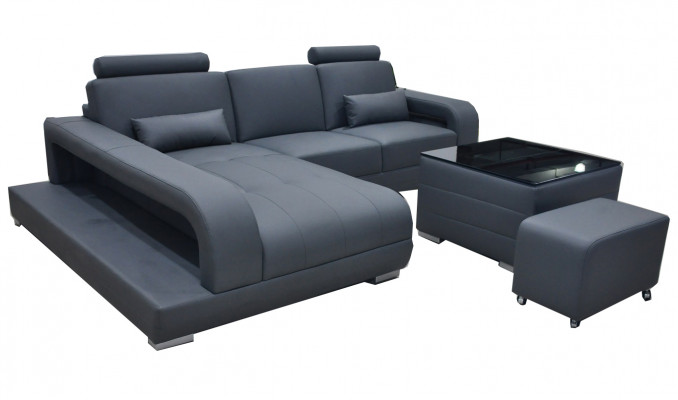 Kanapa XXL Narożnikowa kanapa Skóra Żywy krajobraz Ustawić Design Nowoczesna sofa w kształcie litery L F3017C