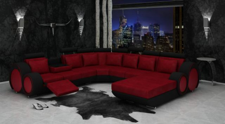 Włókienniczy Sofa z USB XXL Żywy krajobraz Material Couch Duża Sofa Podkładka Narożnikowa kanapa Nowość