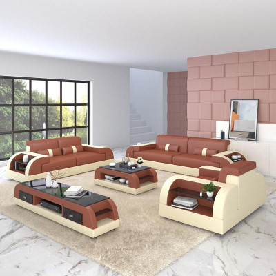 Zestaw sofowy Kanapa Podkładka Sofa 3+1 Kompletny zestaw Obcios Design Skóra 2-częściowy.
