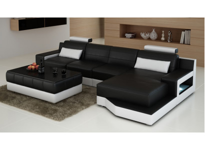 Skórzana sofa kanapa Żywy krajobraz Narożnikowa kanapa Nowoczesny projekt wystroju Narożnika Ustaw