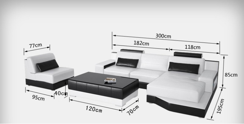 Skórzana sofa kanapa Żywy krajobraz Narożnikowa kanapa Nowoczesny projekt wystroju Narożnika Ustaw