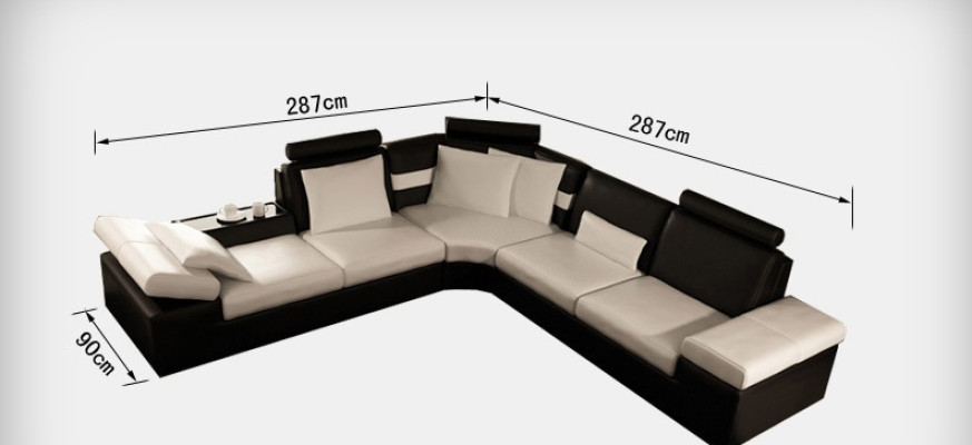 Skórzana sofa sofa kanapa Żywy krajobraz Narożnikowa kanapa Ustaw Design Modern Sofa K5014B
