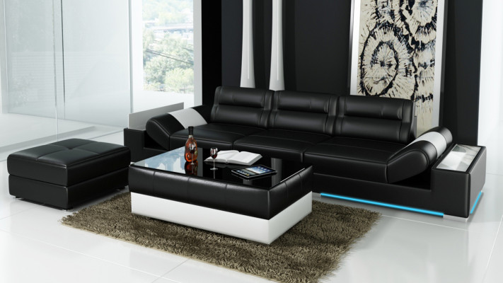 Sofa skórzana sofa kanapa Zestaw sofowy Nowy 3+3 miejsce do siedzenia Ustawić Design Nowy