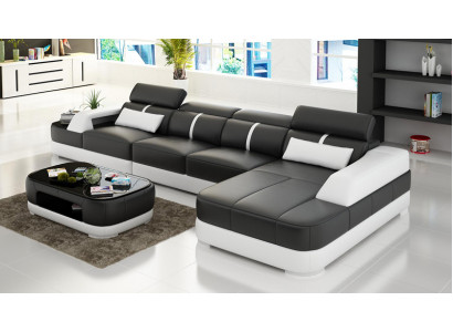 Skórzana sofa Podkładka Siedziba Narożnik Sofa Ustawić Żywy krajobraz salonu