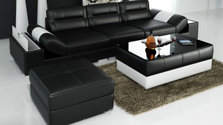 Sofa skórzana sofa kanapa Zestaw sofowy Nowy 3+3 miejsce do siedzenia Ustawić Design Nowy