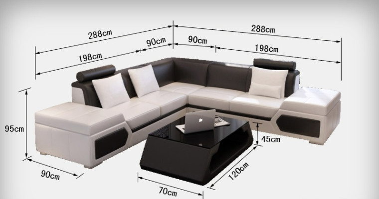 Skórzana sofa w kształcie litery L Żywy krajobraz wystrój Narożnikowa kanapa Nowoczesny design Ustawić