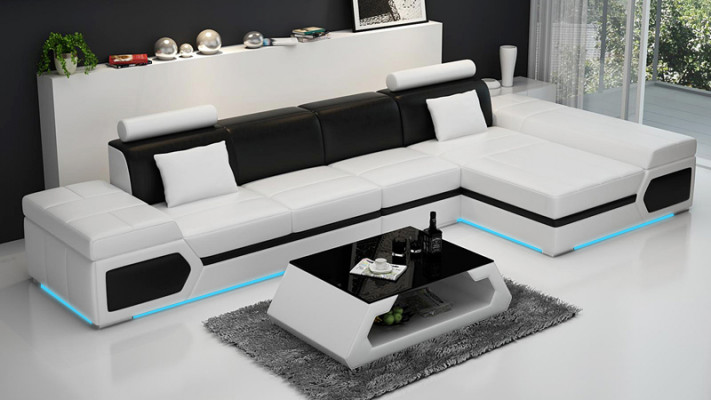 Sofa skórzana Sofa nowoczesna Sofa Żywy krajobraz Narożnikowa kanapa Ustawić Decor Design