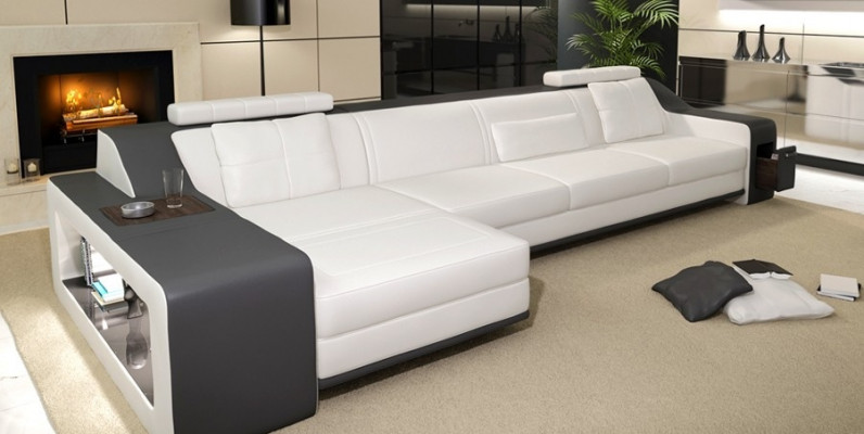 Design Narożnikowa kanapa Sofa Kanapa Podkładka Siedziba Narożnik Ustawić Sofy Skóra Włókienniczy Themar WG
