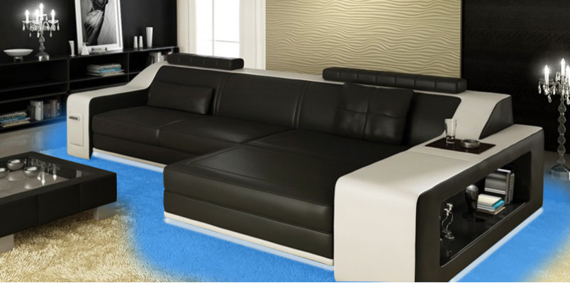 Design Narożnikowa kanapa Sofa Kanapa Podkładka Siedziba Narożnik Ustawić Sofy Skóra Włókienniczy Themar WG