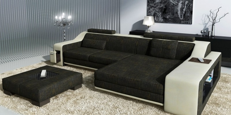 Design Narożnikowa kanapa Sofa Kanapa Podkładka Siedziba Sofy Narożnik Ustawić Włókienniczy Skóra