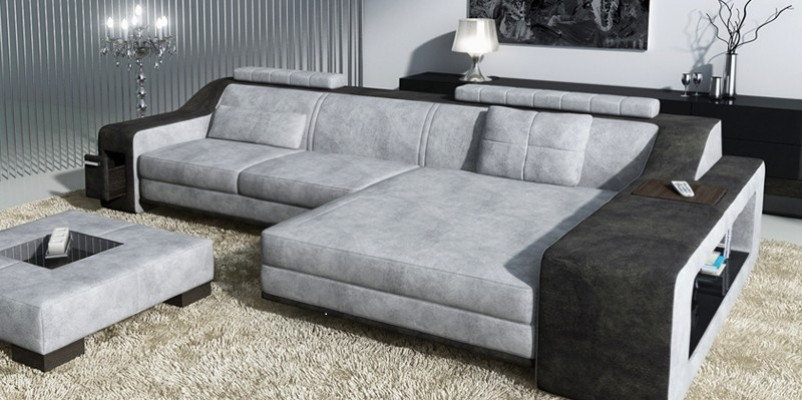 Design Narożnikowa kanapa Sofa Kanapa Podkładka Siedziba Sofy Narożnik Ustawić Włókienniczy Skóra