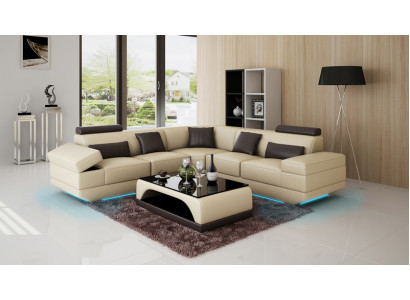 Skórzana Sofa Kanapa Żywy krajobraz Nowoczesna Narożnik Sofa Narożnikowa kanapa Design Ustawić