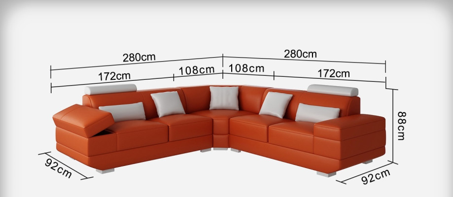 Skórzana Sofa Kanapa Żywy krajobraz Nowoczesna Narożnik Sofa Narożnikowa kanapa Design Ustawić