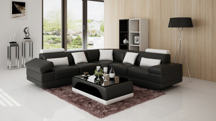 Skórzana Sofa Kanapa Żywy krajobraz Nowoczesna Narożnik Sofa Narożnikowa kanapa Design Ustawić
