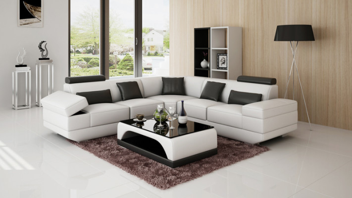 Skórzana Sofa Kanapa Żywy krajobraz Nowoczesna Narożnik Sofa Narożnikowa kanapa Design Ustawić